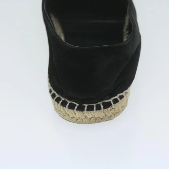 CHANEL Pumps Shoes Velor 38 Black CC Auth - Picture 11 of 16